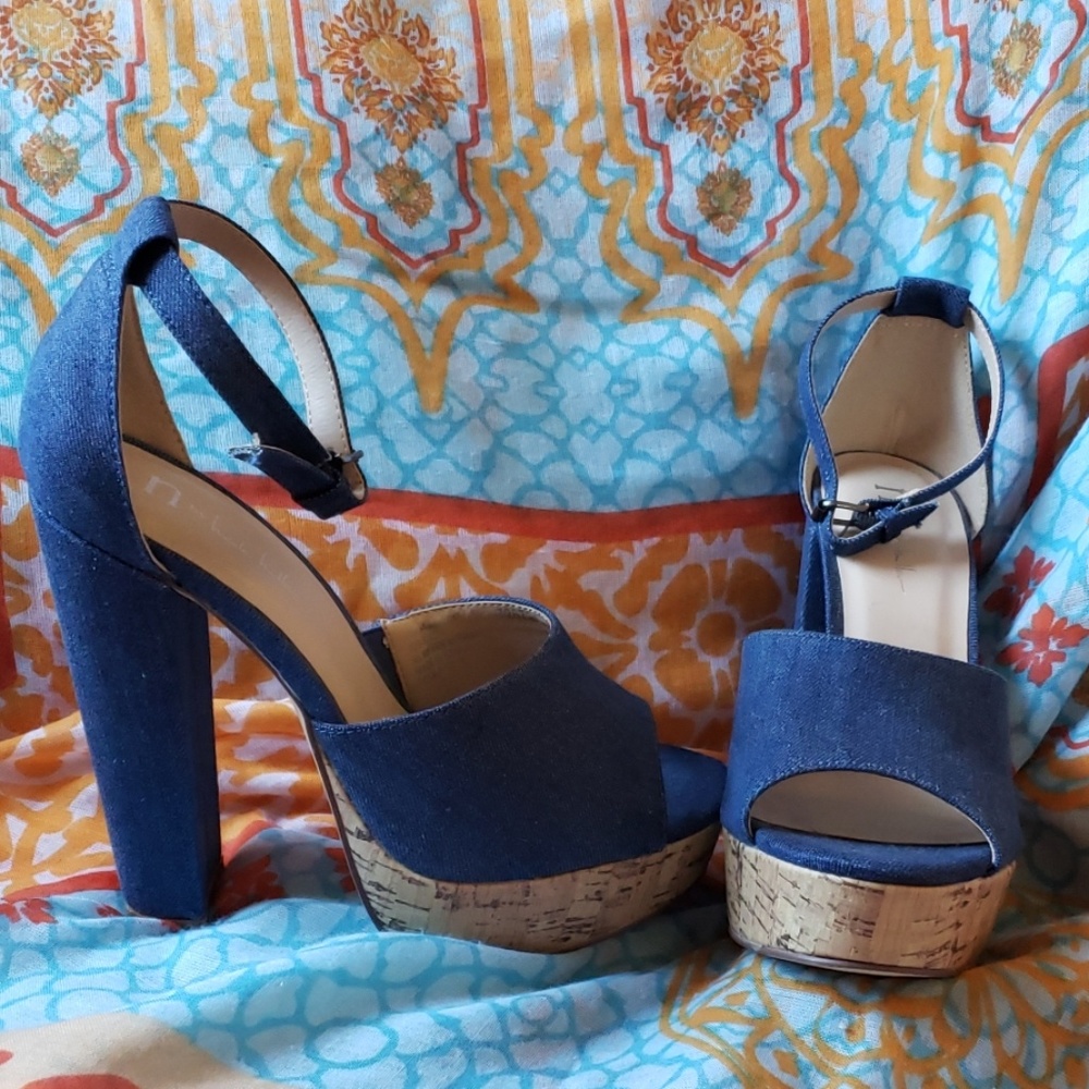 New Nicole Miller cork wedge sandal size 7